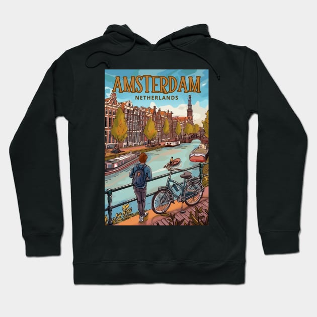 Amsterdam Netherlands Hoodie by Studio Red Koala